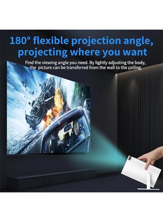 : بروجكتور ألعاب ريترو 4K مع ألعاب كلاسيكية مدمجة، جهاز عرض ذكي 2 في 1 للمنزل والخارج مع وحدة ألعاب - Image 4