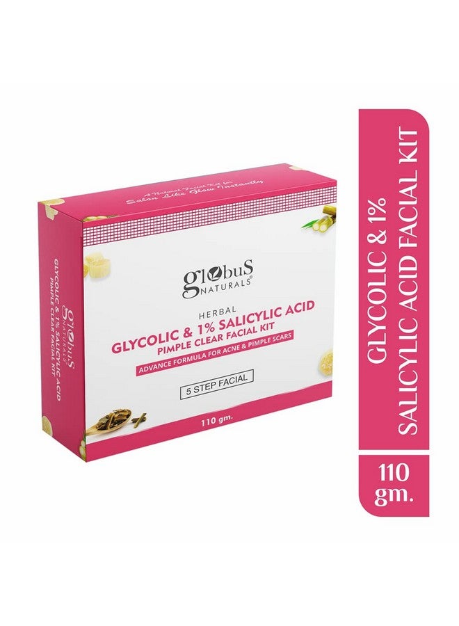 Pimple Clear Glycolic & 1% Salicylic Acid Facial Kit, For Acne & Oil Control, Suitable For Oily & Acne Prone Skin, 110 Gm
