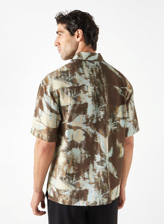 ايكونيك قميص بقصة عادية وأكمام قصيرة وياقة وطبعات من آيكونيك - Image 3