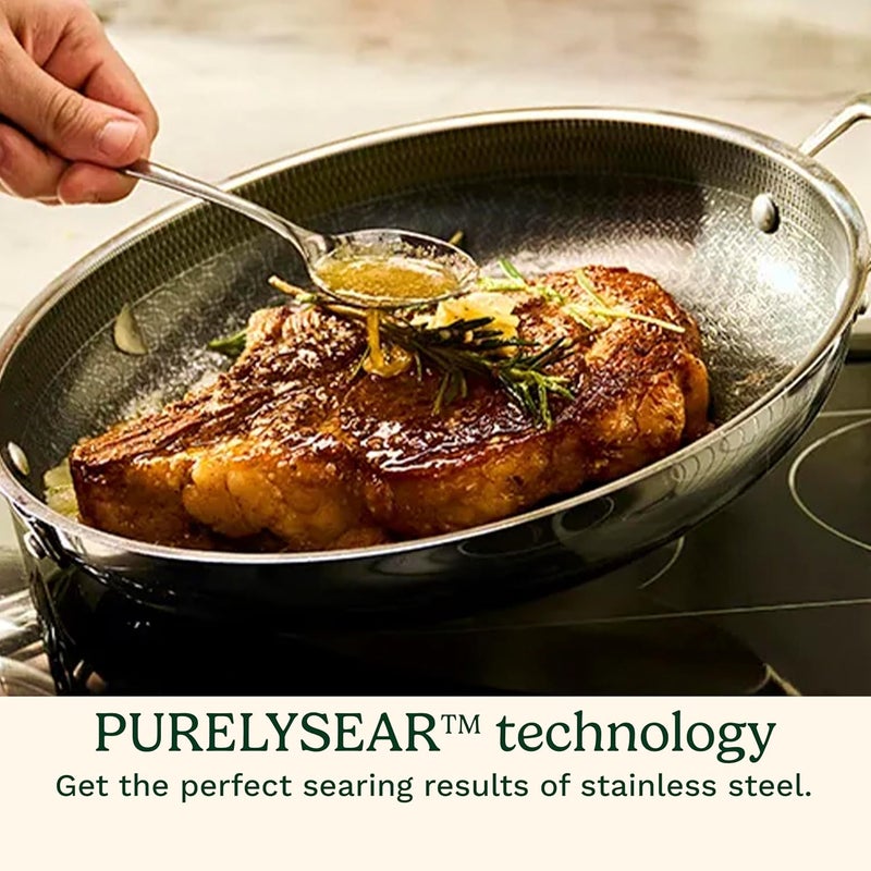 Cuisinart أواني الطهي غير اللاصقة من FusionPlus من الفولاذ المقاوم للصدأ، مقلاة 8 بوصات بتقنية PURELYSEAR الخزفية الخالية من PFAS، مقاومة للخدش، مقابض باردة، آمنة في غسالة الصحون، FPS22-20 - Image 3