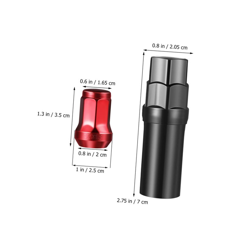 Universal Red Wheel Lug Nut Caps 4 Pack Fit Car Tire Hub - Image 3