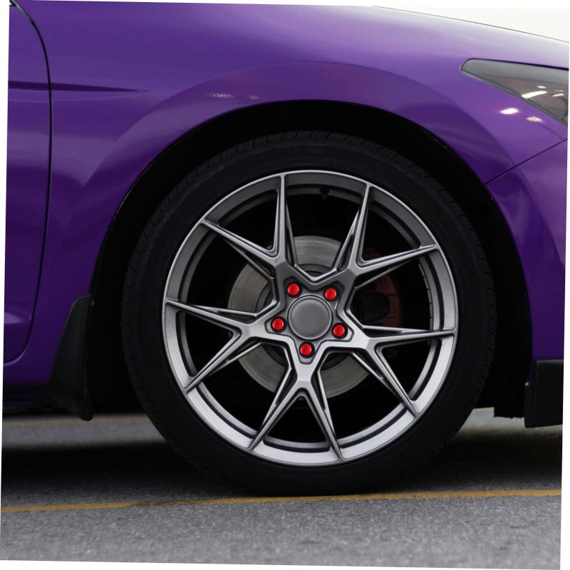 Universal Red Wheel Lug Nut Caps 4 Pack Fit Car Tire Hub - Image 5
