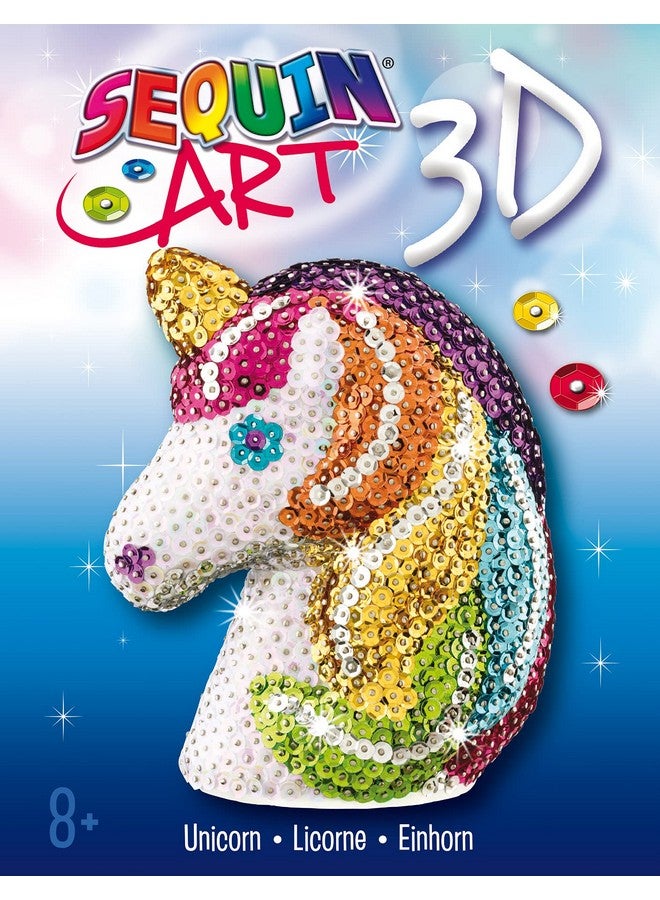 Sequin Art 3D Series Unicorn Figurine, Sparkling Arts and Crafts Kit; Creative Crafts for Adults and Kids - Image 1