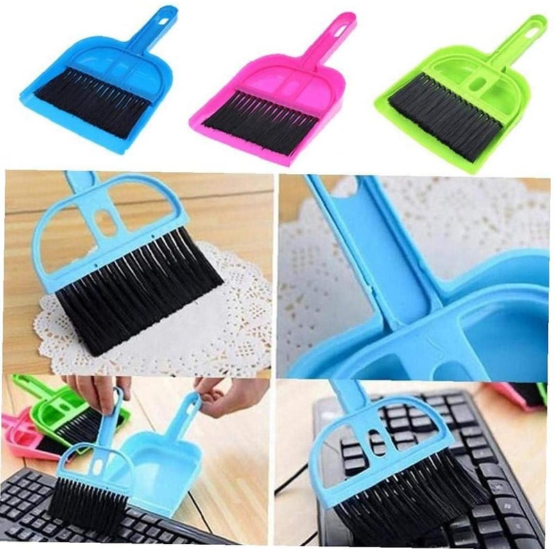 ServEzee Set of 2 Mini Dustpan and Brush Set Hand Broom Cute Little Whisk Dust Pan and Brush Set for Camping,Keyboard,Table,Desk,Window Gaps,Small Messes, Kids,Cat,Dog (Multicolor) - Image 4