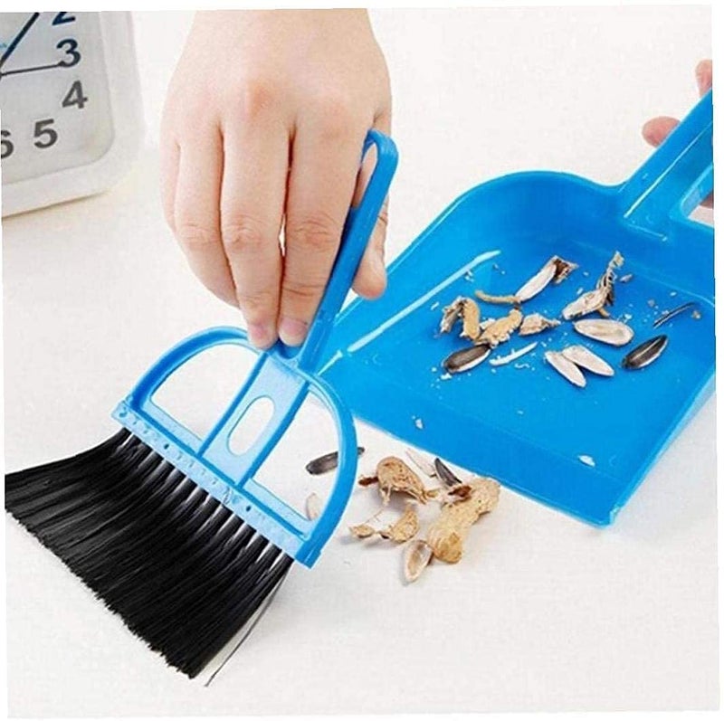 ServEzee Set of 2 Mini Dustpan and Brush Set Hand Broom Cute Little Whisk Dust Pan and Brush Set for Camping,Keyboard,Table,Desk,Window Gaps,Small Messes, Kids,Cat,Dog (Multicolor) - Image 1