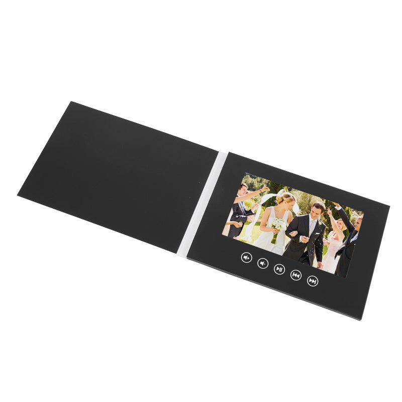 Electronic Greeting Card LCD Color Screen Customizable Video Brochure for Product Promotion Wedding Anniversary Black 7 Inch - Image 2
