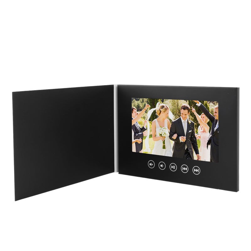 Electronic Greeting Card LCD Color Screen Customizable Video Brochure for Product Promotion Wedding Anniversary Black 7 Inch - Image 5