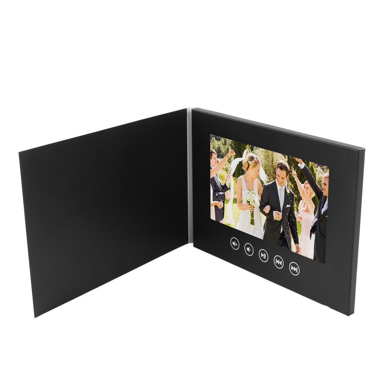 Electronic Greeting Card LCD Color Screen Customizable Video Brochure for Product Promotion Wedding Anniversary Black 7 Inch - Image 3