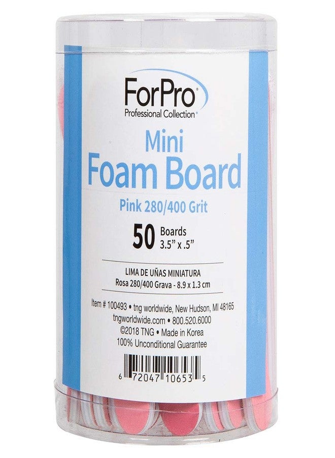 ForPro Professional Collection مجموعة فور برو الاحترافية لوح فوم ميني، مبرد أظافر مزدوج الجوانب، 280/400 حبيبة، 3.5 بوصة طول × 0.5 بوصة عرض، وردي، 50 قطعة - Image 5
