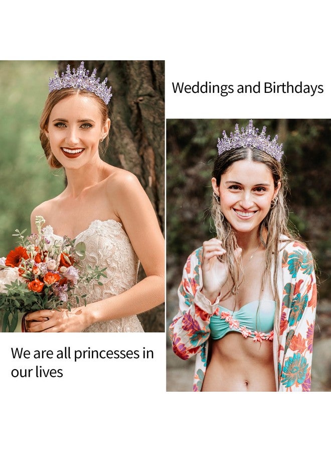 فيلسكرون تاج الملكة لأعياد الميلاد من فيلسرن كريستال أرجواني للنساء والفتيات، عصابة رأس الملكة لأعياد الميلاد، تاج الأميرة الأنيق مع أمشاط، إكسسوارات الشعر، ديكورات حفلات أعياد الميلاد السعيدة، هدية عيد ميلاد الأم - Image 4