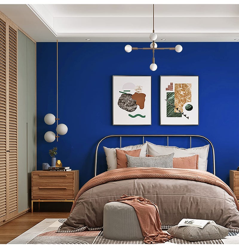Ismoon 15.7" x 118" Contact Paper Blue Peel and Stick Wallpaper Removable Self-Adhesive Stick on Wall Paper Dark Blue Thickening Waterproof Wallpaper for Countertops Bathroom Kitchen Cabinet Vinyl - Image 2