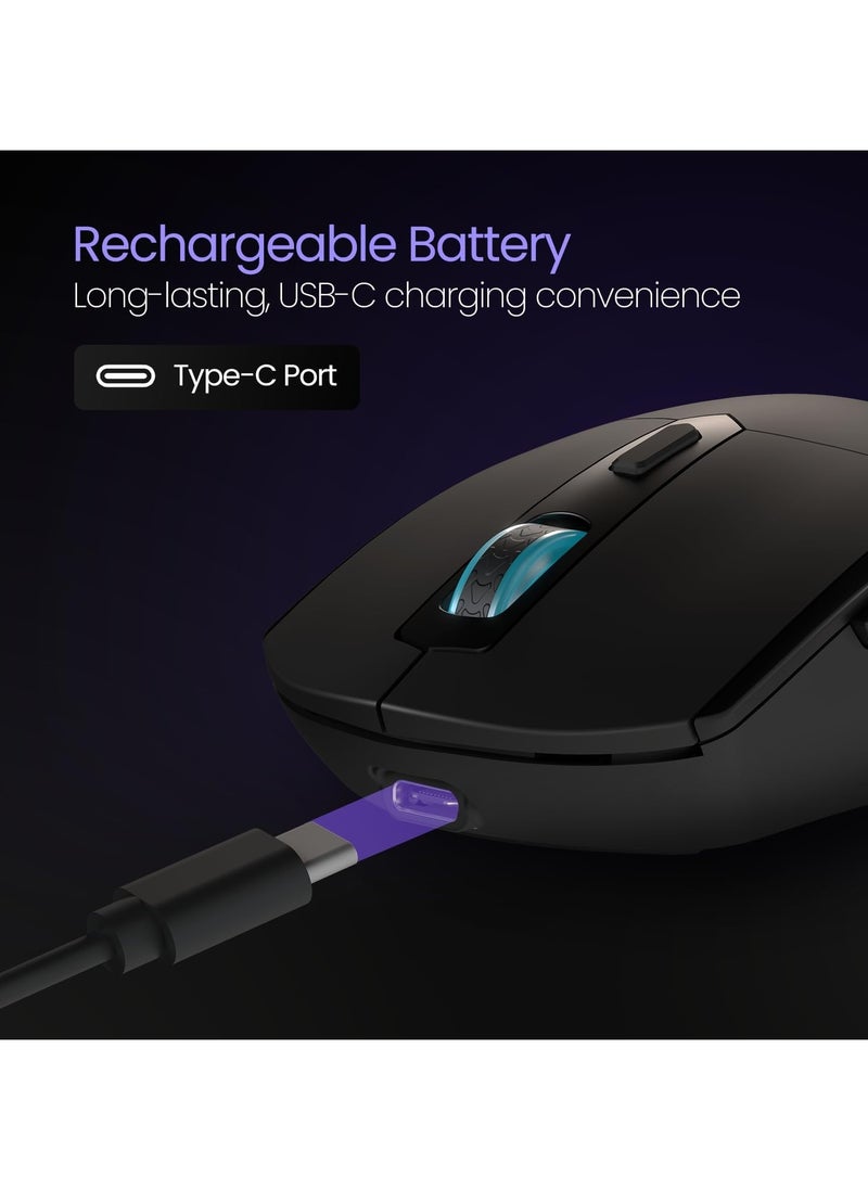 Portronics Toad One Wireless 2.4GHz and Bluetooth Connectivity Optical Mouse, Black