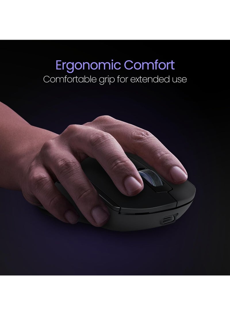 Portronics Toad One Wireless 2.4GHz and Bluetooth Connectivity Optical Mouse, Black