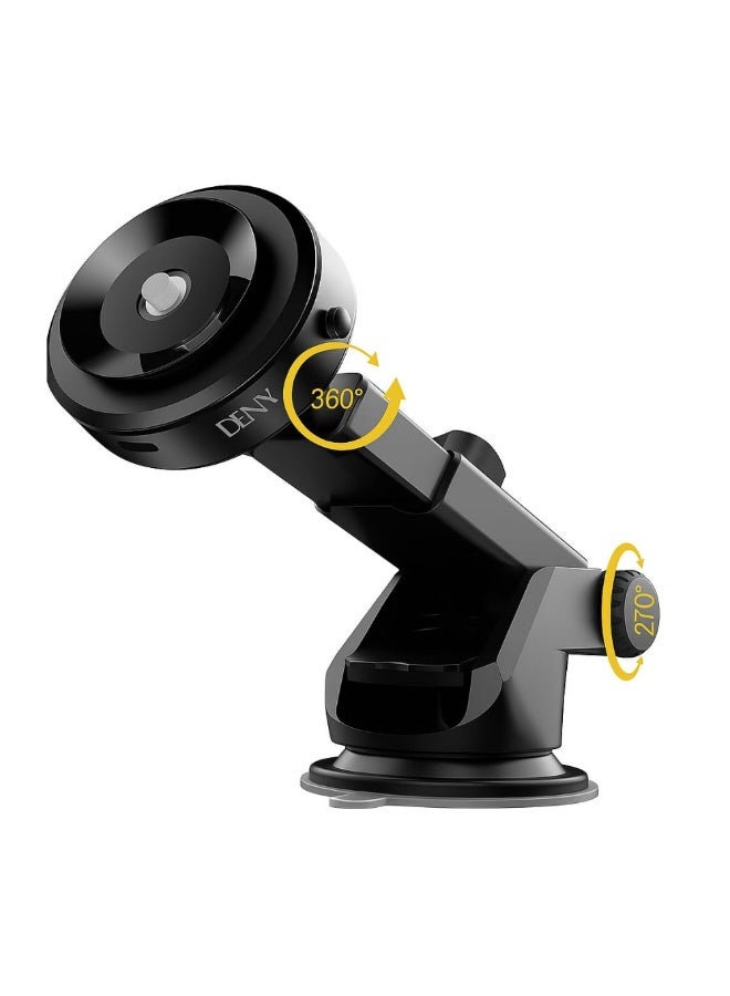 دينكس حامل هاتف عالمي للسيارة Denx DX1286، يدور 360 درجة، مثبت على لوحة القيادة والزجاج الأمامي، كوب شفط قوي، مصنوع من سبائك الزنك والسيليكون، قبضة آمنة لجميع الهواتف الذكية