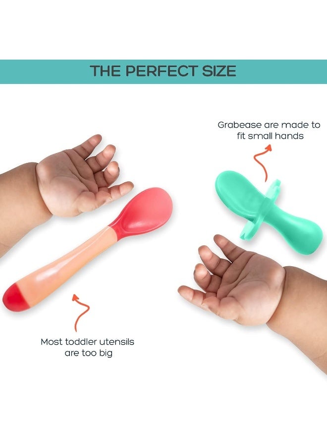 Grabease Baby & Toddler Spoons - Silverware, Utensils, BPA-Free & Phthalate-Free - 1 Set, Mint Baby Spoons - Toddler Utensils 1 Year Old - Image 5