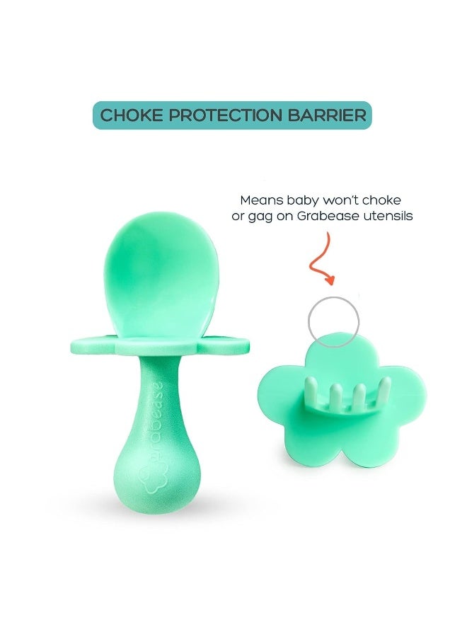 Grabease Baby & Toddler Spoons - Silverware, Utensils, BPA-Free & Phthalate-Free - 1 Set, Mint Baby Spoons - Toddler Utensils 1 Year Old - Image 3