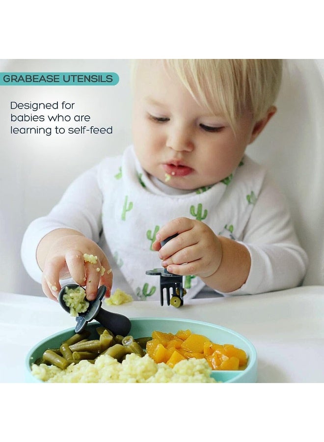 Grabease Baby & Toddler Spoons - Silverware, Utensils, BPA-Free & Phthalate-Free - 1 Set, Mint Baby Spoons - Toddler Utensils 1 Year Old - Image 2