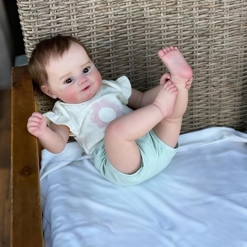 TERABITHIA Soft Touch Cuddly Baby Realistic Reborn Girl Doll 20Inches Sweet Smiling Rooted Hair Newborn Lifelike Baby Dolls that Look Real and Feel Real - Image 5