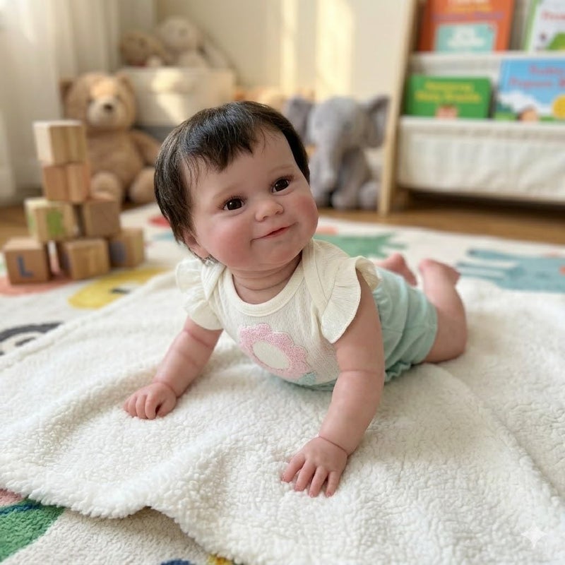 TERABITHIA Soft Touch Cuddly Baby Realistic Reborn Girl Doll 20Inches Sweet Smiling Rooted Hair Newborn Lifelike Baby Dolls that Look Real and Feel Real - Image 2
