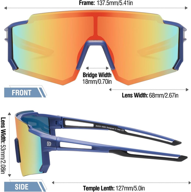 Duco Multi-use well optimized build Polarized Kids Sunglasses Youth Sports Cycling Shades Lightweight Frame UV400 Child Boys Girls Baseball SunGlasses DK310 Durability boost selected material - Image 3