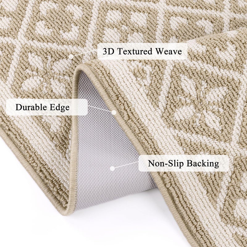 Ileading Runner Rugs for Hallways 2x10ft Heavy-Duty Durable Entryway Floor Mat with Non Slip Rubber Backing for Busy Traffic Extended Indoor Doormat Machine Washable Kitchen Throw Rug(Beige) - Image 3