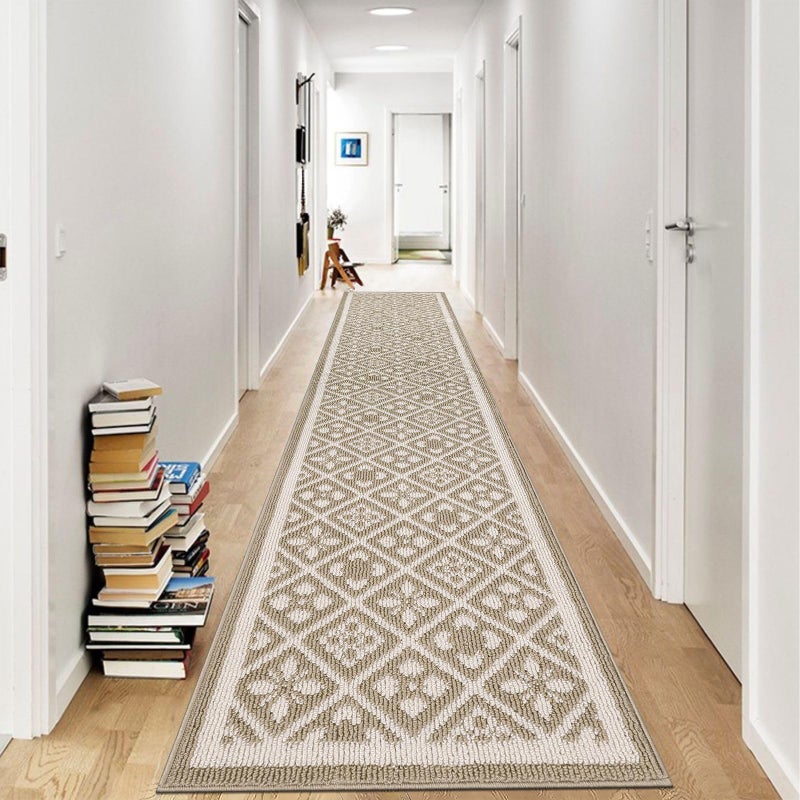 Ileading Runner Rugs for Hallways 2x10ft Heavy-Duty Durable Entryway Floor Mat with Non Slip Rubber Backing for Busy Traffic Extended Indoor Doormat Machine Washable Kitchen Throw Rug(Beige) - Image 1