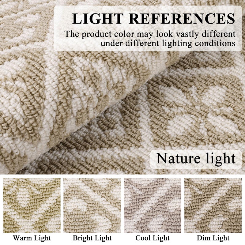 Ileading Runner Rugs for Hallways 2x10ft Heavy-Duty Durable Entryway Floor Mat with Non Slip Rubber Backing for Busy Traffic Extended Indoor Doormat Machine Washable Kitchen Throw Rug(Beige) - Image 5