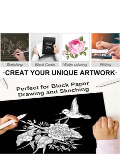 Generic White Gel Pens 6 Pcs Fine Point Pen Set for Artists with 0.8mm Nibs Rollerball Pens Black Paper Sketching, Drawing Adult Coloring Books Illustration Taking Notes  - Image 2