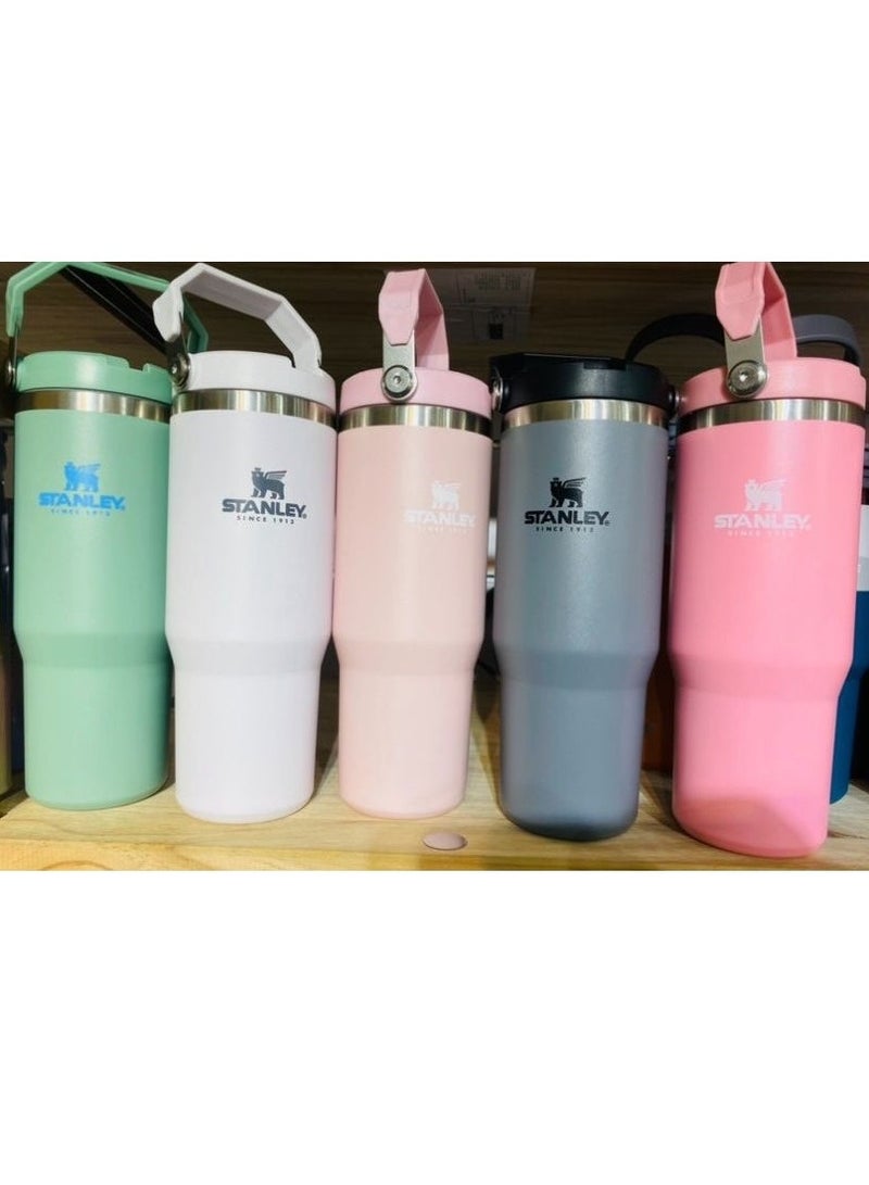 Stanley IceFlow 30oz Flip Straw Water Bottle – Dusk Pink Edition with Double-Wall Vacuum Insulation, Leakproof Flip Lid, and Foldable Handle – Keeps Drinks Cold for 12 Hours or Iced for 48 Hours – Dishwasher Safe & Travel-Ready - Image 4