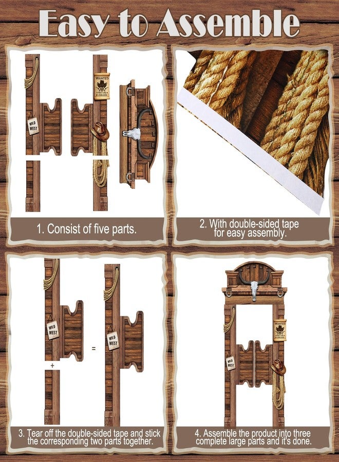 Gilprop ديكورات حفلة الغرب المتوحش جيلبروب 85 × 45 بوصة أبواب صالون ريفية ديكورات حفلة رعاة البقر ديكور صالون رعاة البقر قطع كرتونية ديكورات الغرب المتوحش دمى تصوير - Image 4