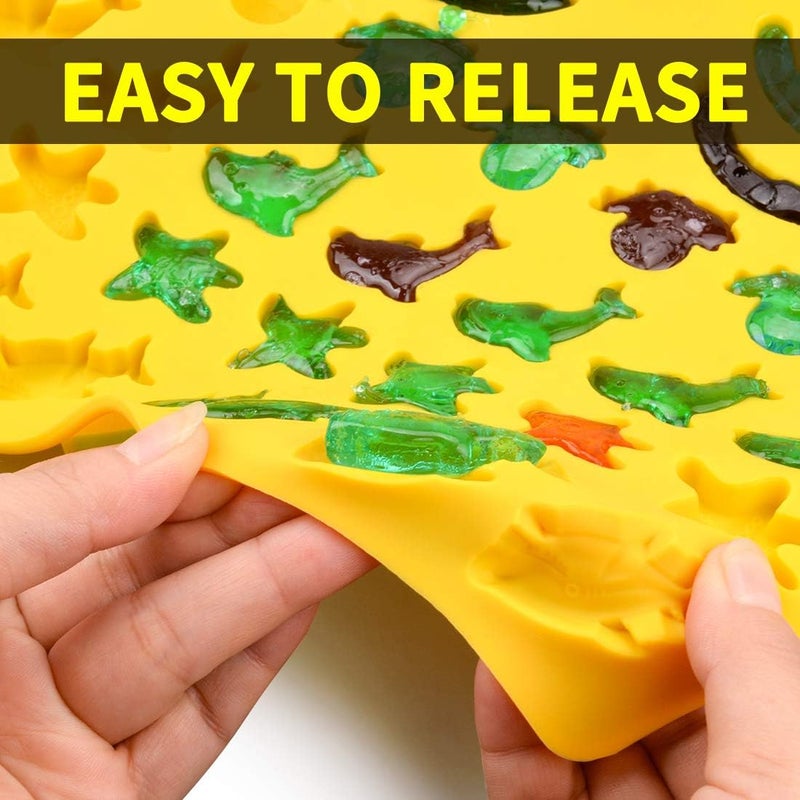 CAKETIME Gummy Molds Hard Candy Molds - Candy Molds Silicone Including Worms, Starfishs, Dolphins, Octopus, Sharks Sea Mold, Pinch Test Approved Pack of 3 Ocean Molds - Image 5
