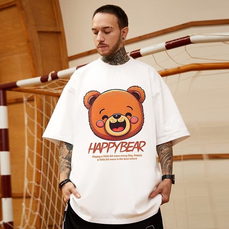 American Style Trendy T-Shirt Oversize Plus Size Loose Fat Men'S Fashion Brand Couple'S Short Sleeve Summer Fashion - Image 1