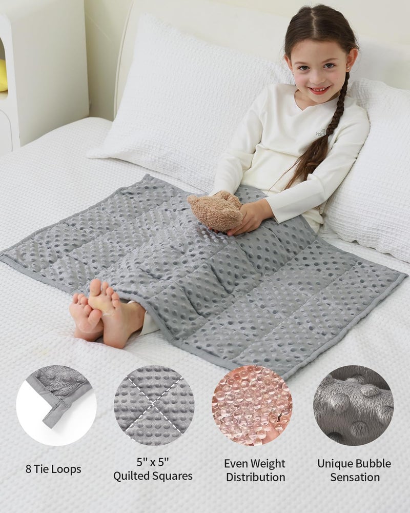 Mr. Sandman Weighted Lap Blanket 2LBS 20 x 30 Inches  Minky Dots Heavy Blanket with Glass Beads  Soft and Cooling for School and Home  Grey - Image 4
