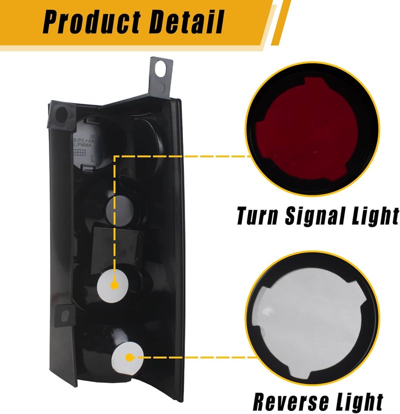 Boine Tail Light for 2003-2022 Chevy Express & GMC Savana Van - Driver & Passenger Side Rear Brake Lamps (Black Smoke) - Image 3