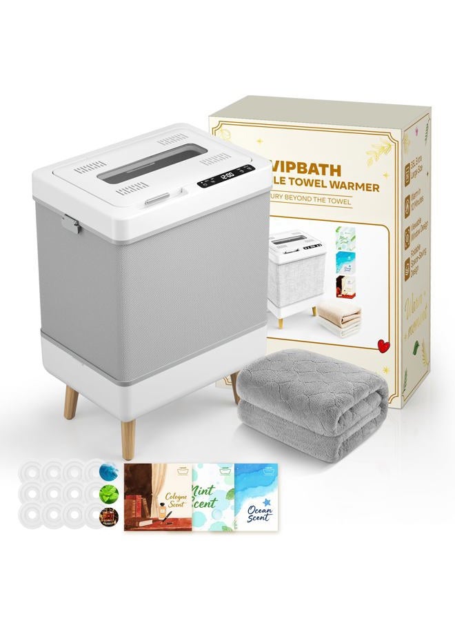 VIPBATH 35L Towel Warmer Gift Set – Family-Sized Foldable Design with Window, Dual Safety Shut-Off for Overheat & Tip-Over, 12 Aroma Discs – A Spa-Like Luxury for Home & Loved Ones - Image 1