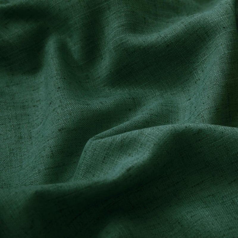 KOUFALL Dark Green Curtains 84 Inches Long for Living Room 2 Panels Set Sheer Linen Black Grommet Semi Light Filtering Moody Curtains Drapes for Bedroom Dining Room Emerald - Image 3