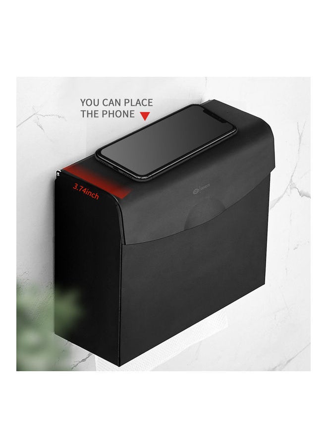 NIBEMINENT - Stainless Steel Wall Mounted Dual Compartment Paper Towel Dispenser Black 3.7 x 9.44 7.87inch - Image 1