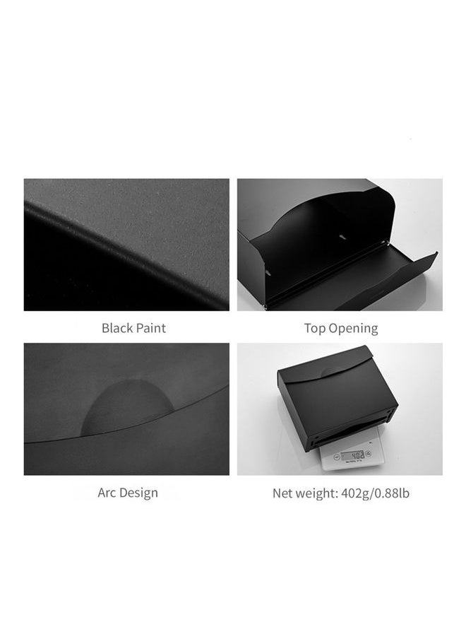 NIBEMINENT - Stainless Steel Wall Mounted Dual Compartment Paper Towel Dispenser Black 3.7 x 9.44 7.87inch - Image 1