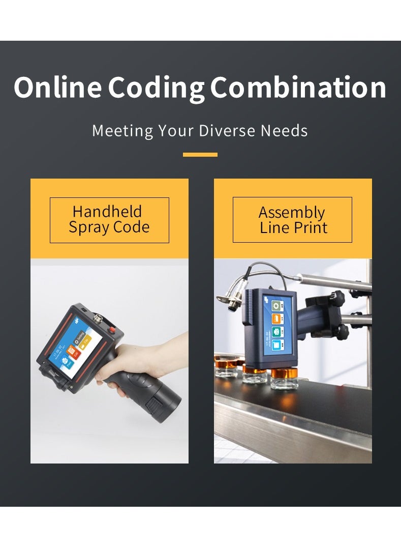 Demin - Portable 12.7mm Handheld Inkjet Printer QR Barcode Batch Number Logo Expiry Date Label Printer 25 Languages Non-encrypted - Image 1