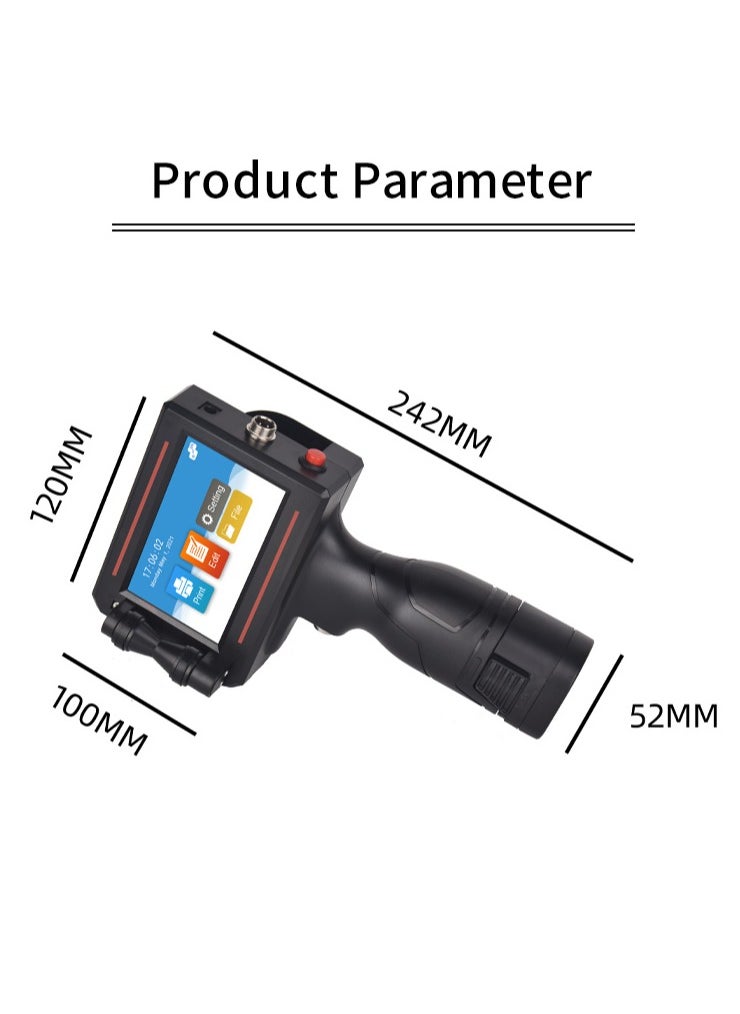 Demin - Portable 12.7mm Handheld Inkjet Printer QR Barcode Batch Number Logo Expiry Date Label Printer 25 Languages Non-encrypted - Image 1