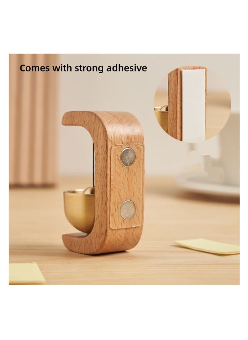 NOVOLAN NOVOLAN Doorbell Wooden Suction Door Copper Bell Home Reminder Bell Dopamine Doorbell Housewarming Gift Door Hanging Decoration, Handcrafted Soothing Sound Smooth Surface Minimalist Design (Walnut)  - Image 4