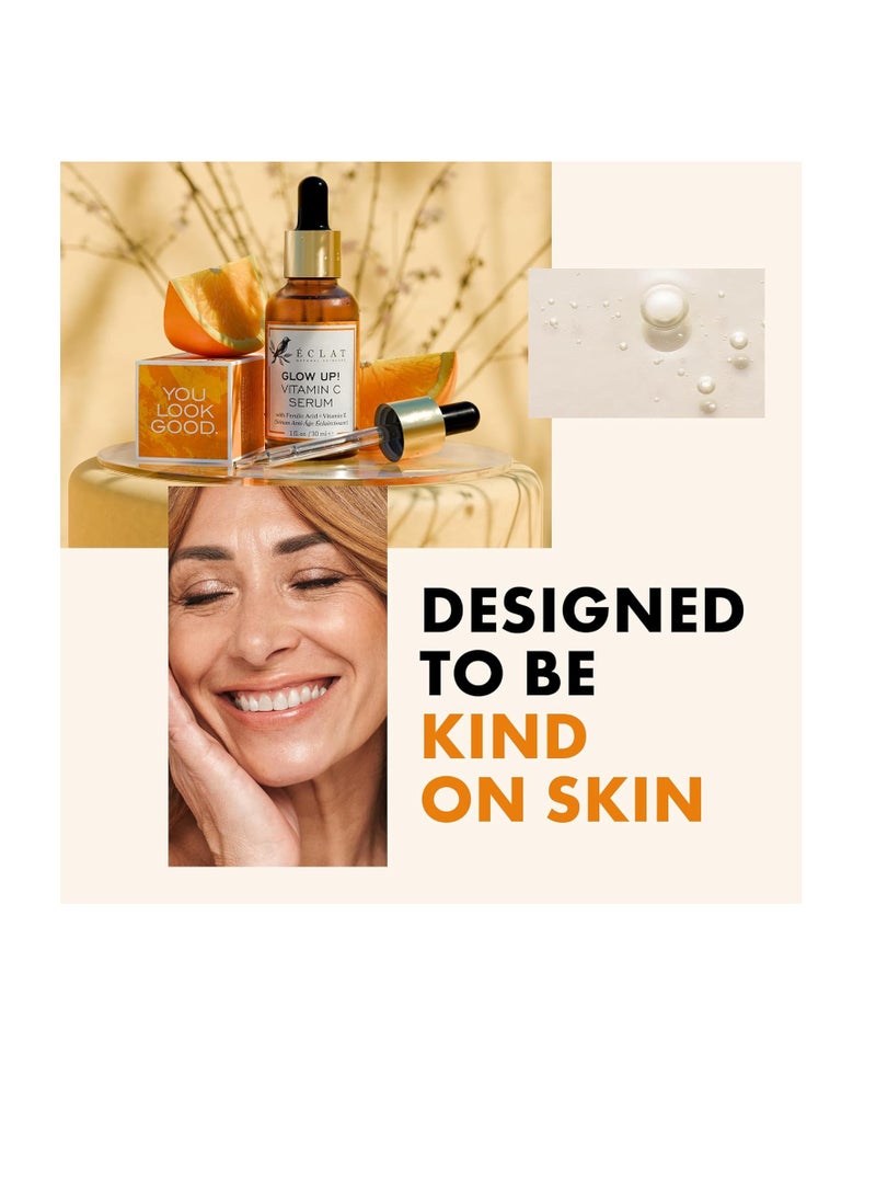 Eclat Skincare Vitamin C Face Serum Dark Spot Remover Facial Serum, Vit C Serum with Hyaluronic Acid Ferulic Acid & Vit E Anti Aging and Skin Brightening Serum Pure Vitamin C Serum Skin Care  - Image 4