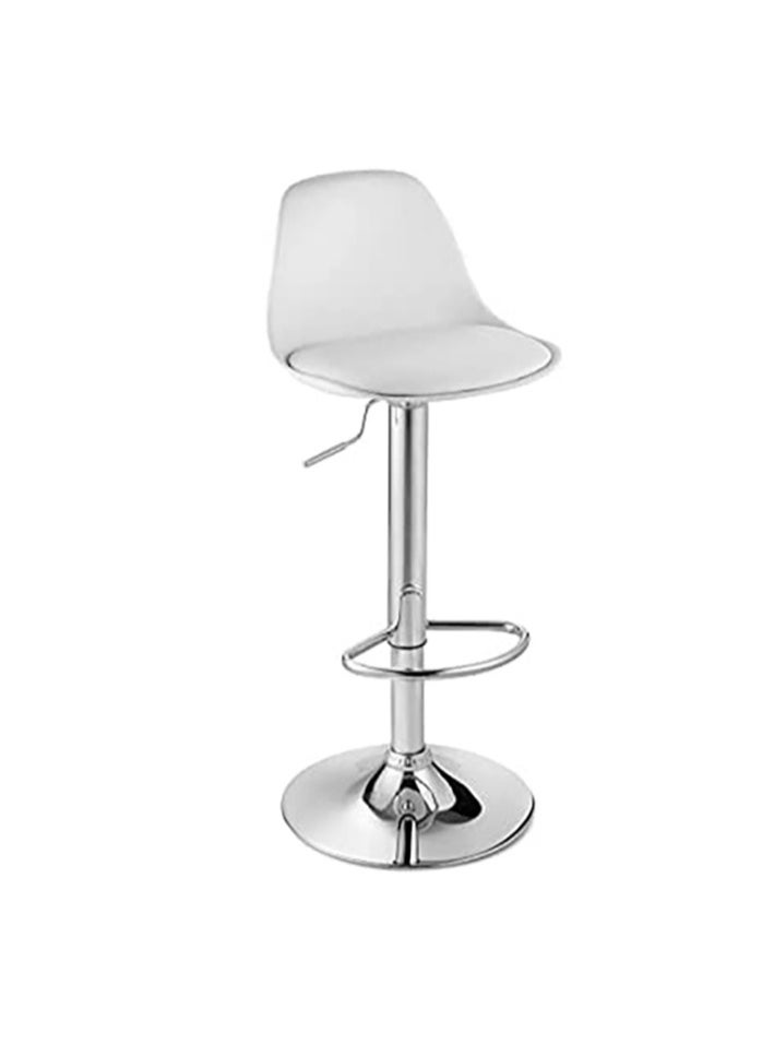MAPLE HOME DECORATION Maple Home Swivel High Chair Bar Stool Adjustable Up Down Stainless Steel Base Office Restaurant Furniture(White-1Pcs)  - Image 1