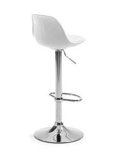 MAPLE HOME DECORATION Maple Home Swivel High Chair Bar Stool Adjustable Up Down Stainless Steel Base Office Restaurant Furniture(White-1Pcs)  - Image 2