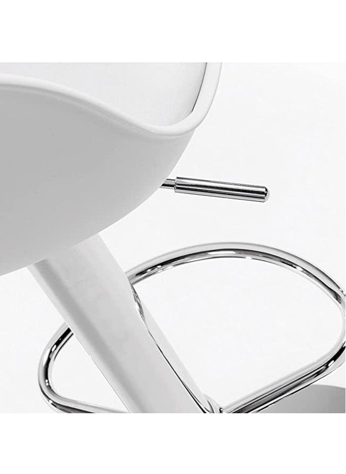 MAPLE HOME DECORATION Maple Home Swivel High Chair Bar Stool Adjustable Up Down Stainless Steel Base Office Restaurant Furniture(White-1Pcs)  - Image 3