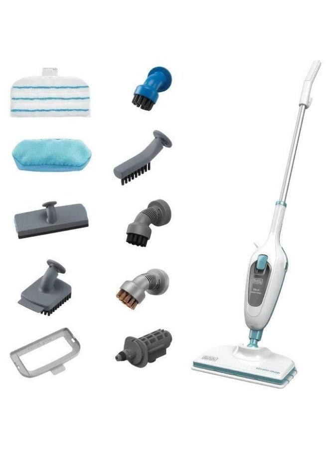 BLACK+DECKER 1300W 10-in-1 Electric Steam Mop with 10 attachments White FSMH13E10-B5 - Image 1