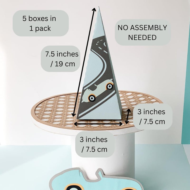 Pinfliers Car Theme Birthday Decorations For Boys Paper BoxCar Theme Return Favour for KidsBaby Announcement ArrivalRakshabandhan BoxesBirthday Centerpiece5 Party Favour BoxMulticolor - Image 2