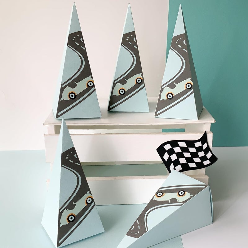 Pinfliers Car Theme Birthday Decorations For Boys Paper BoxCar Theme Return Favour for KidsBaby Announcement ArrivalRakshabandhan BoxesBirthday Centerpiece5 Party Favour BoxMulticolor - Image 1