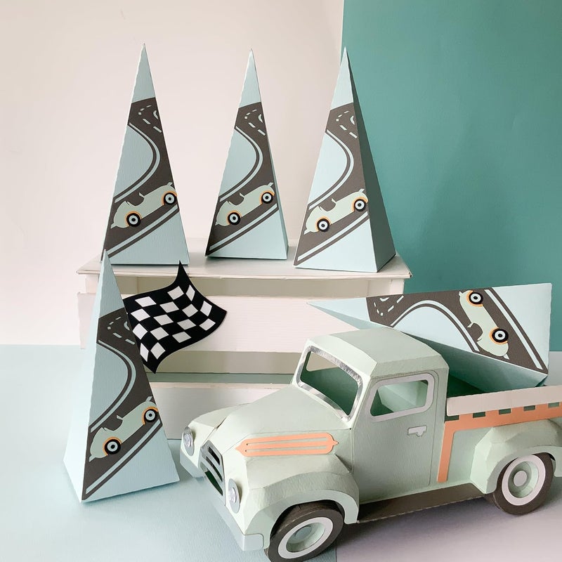 Pinfliers Car Theme Birthday Decorations For Boys Paper BoxCar Theme Return Favour for KidsBaby Announcement ArrivalRakshabandhan BoxesBirthday Centerpiece5 Party Favour BoxMulticolor - Image 3