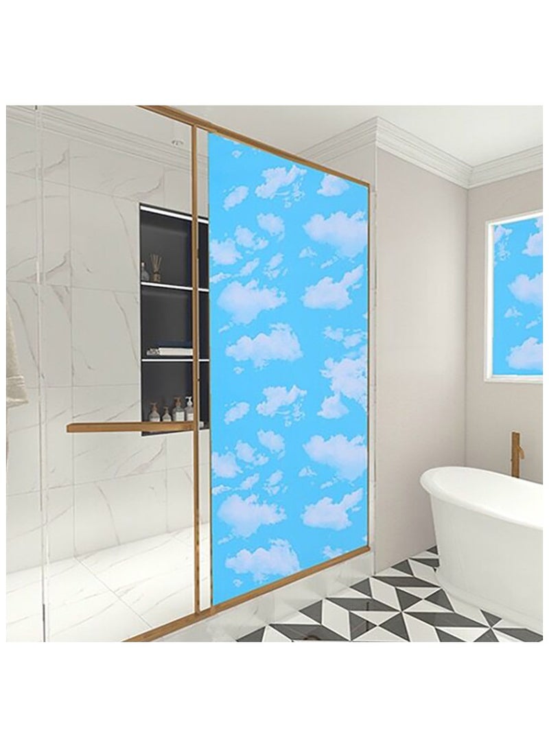 آنا 45 سم * 10 م ملصق حائط مقاوم للماء بتصميم السماء الزرقاء والسحب البيضاء، ملصقات زخرفية لغرف النوم والمعيشة، زخارف حائط إبداعية، ملصقات ذاتية اللصق - Image 3